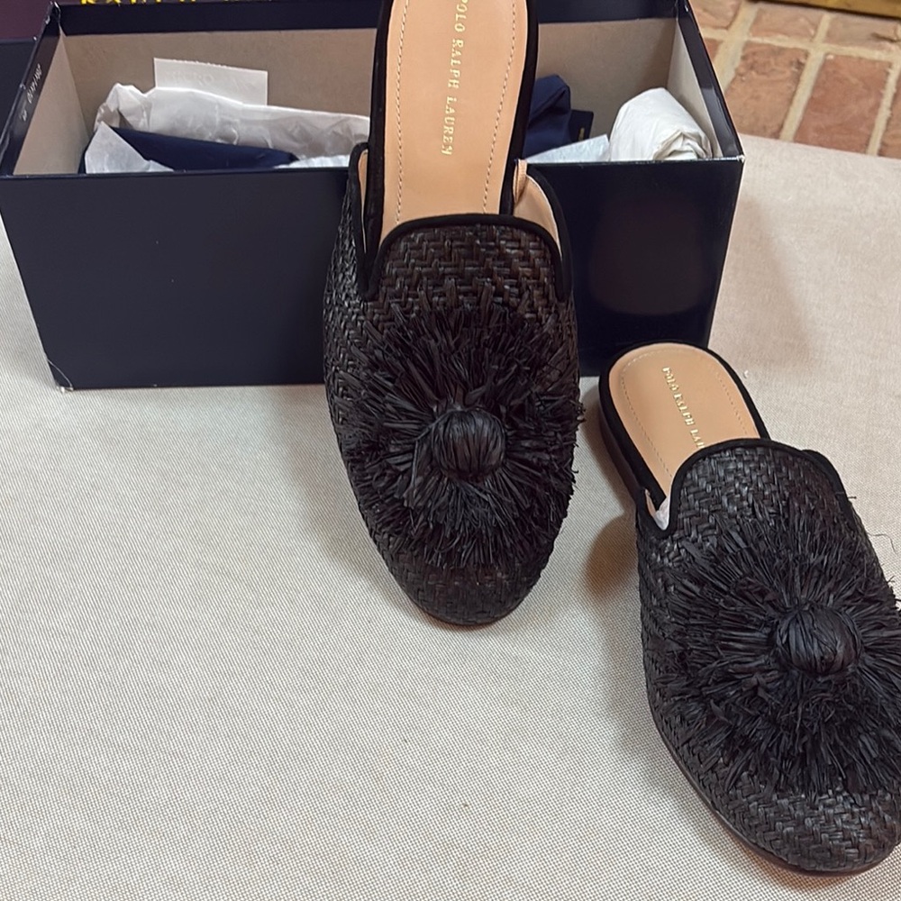 Polo Ralph Lauren Raffia Woven Mules